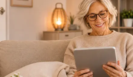 Frau am ipad